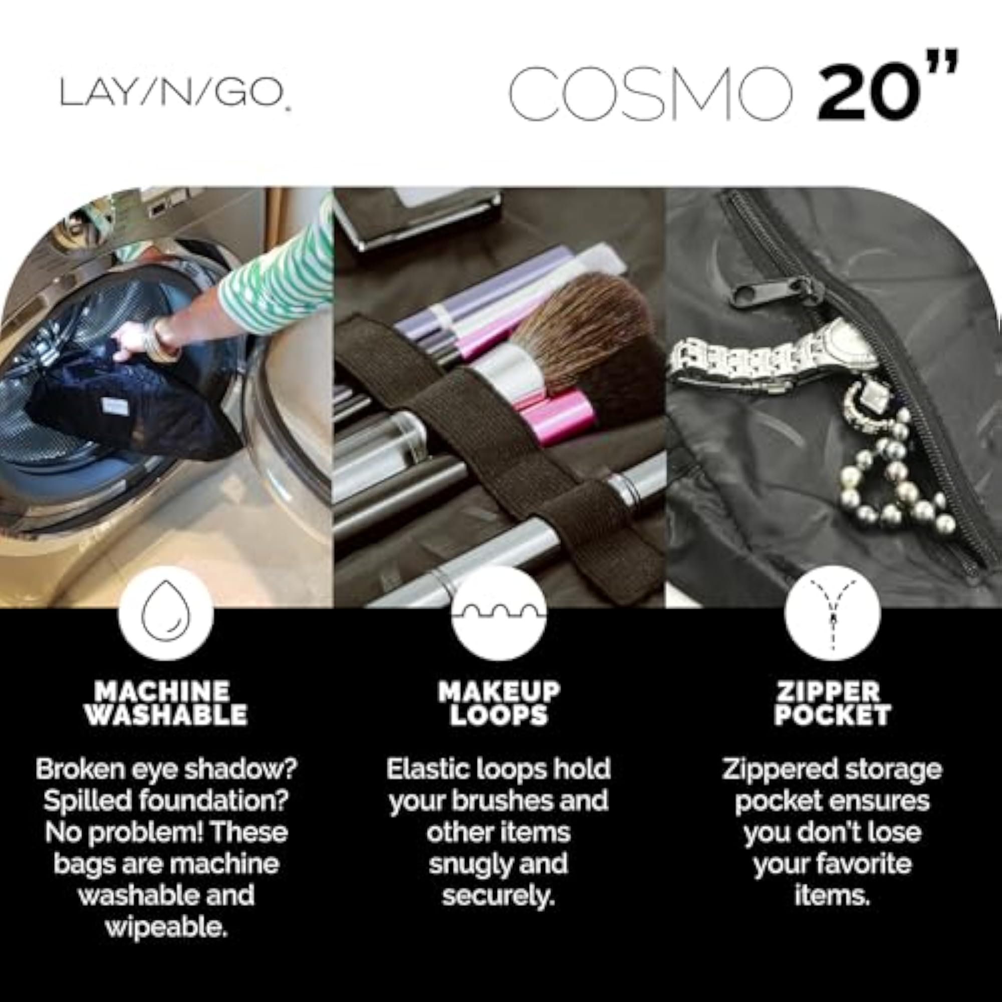 Drawstring Makeup Bag with Stars Design